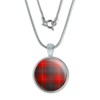 GRAPHICS & MORE Plaid Red Gray Grey Pattern 0.75" Pendant