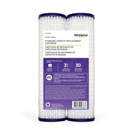 Whirlpool 2.5"x10" Sediment Water Filter Replacement Cartridge WHKF-WHPL, NSF Certified 30-Micron Rating Protects Home Appliances, Fits Whole House Filtration Housings WHKF-DWHV and WHKF-DWH, 2-Pack