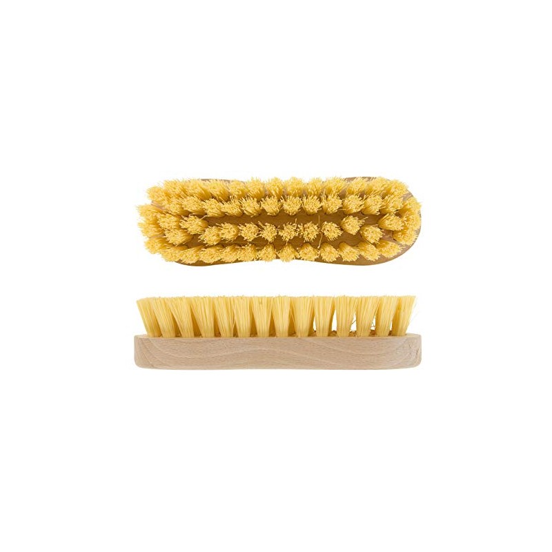 Elliott Wooden Scrubbing Brush with Curved Grip Handle, Durable Hard