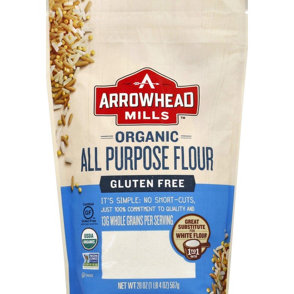 Arrowhead Mills Gluten Free All Purpose Flour, Organic, 20 Ounce Bag (Pack of 6)