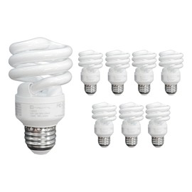 Xtricity Compact Fluorescent Light Bulbs T2 Spiral, E26 Base, 23W (100W Equivalent), 5000k Daylight, 1520 Lumens, CFL, 120V - UL Listed, (8 Pack)