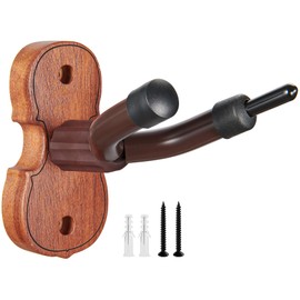 KKG Violin Wall Mount Violin Hanger with Bow Hook Home & Studio Rosewood Violin/Viola Stand (1)