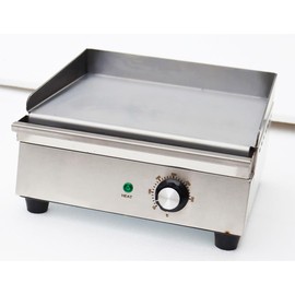 INTBUYING 110V 12.5"x10.25" Electric Griddle Flat Grill, 1200W Non-stick Flat Top Grill Commercial Electric Countertop Griddles, Adjustable Temperature from 122°F-272°F for Home and Business Use