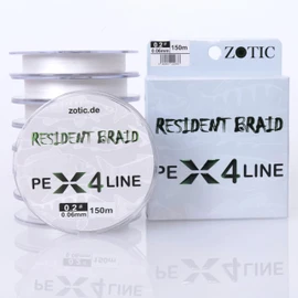 Zotic Resident Braid PE X4/X8 4-Way / 8-Way Braided Fishing Line for Baitcaster and Spinning Rod, Professional Fishing Accessories, Predatory Fish, Fishing Tendon, 100 m 150 m 300 m (X4 White, 150 m -