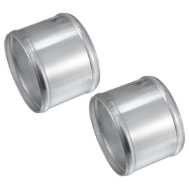 A ABSOPRO Car Adapter Joiner Pipe Universal 102mm 4.02" OD 76mm 2.99" Length Connector Tubing Adapter Aluminum Alloy Silver Tone (Set of 2)