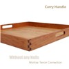 MAGIGO 19 x 19 Inches Large Square Cherry Wood Ottoman