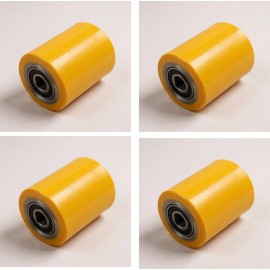 Ruedas Para Patin Hidraulico 82x100 Pu Uso Industrial 4 Pzas Amarillo