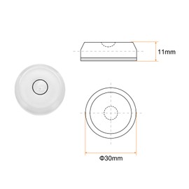 HARFINGTON Round Bubble Level 30x11mm Mini Circular Bullseye Spirit Levels for Leveling Camera Tripod Telescope Workshop Turntable Pictures Frame, White