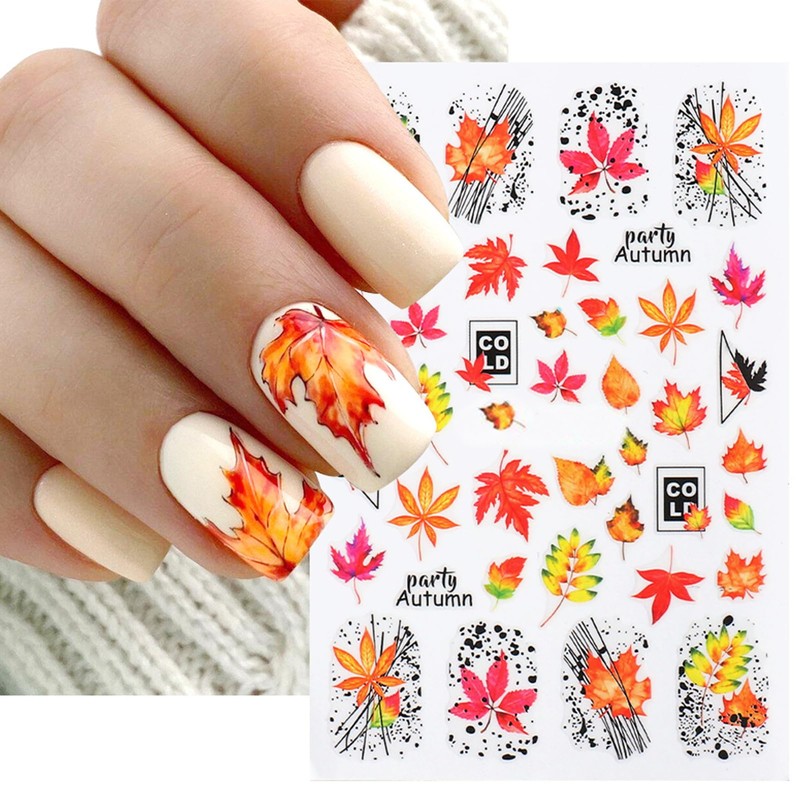 IDDFEVE Fall Nail Art Stickers, Thanksgiving Day Fox Nail Decals,