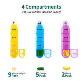 Daviky- Pastillero mensual para 4 tomas al día, pastillero de 30 días con pastillero diario, pastillero mensual, contenedor de pastillas para 31 días para guardar suplementos y medicamentos.