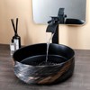 Sinku Mccut Ceramic Vessel Sink with Faucet Combo Black and