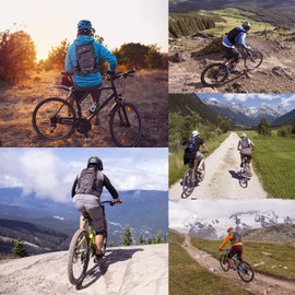 buffup® Lightweight bike Backpack with Belt Bag and Helmet Cover - Padded and Waterproof Hydration Backpack - Outdoor Backpack for Sports and Recreation (grey)