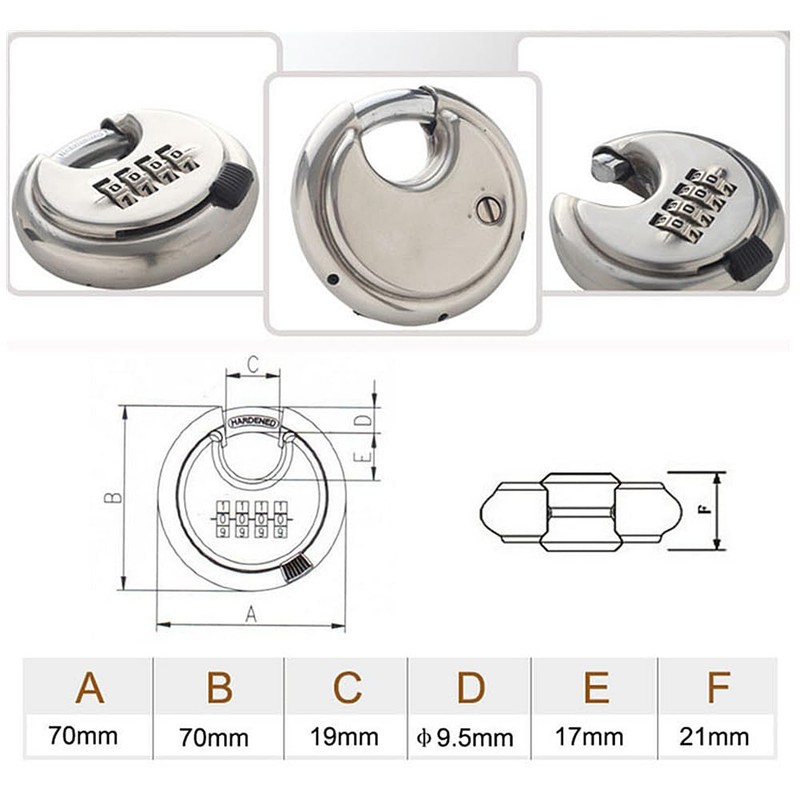 DIGIFLEX Heavy Duty Combination DISC Padlock - 4-Digit Security for