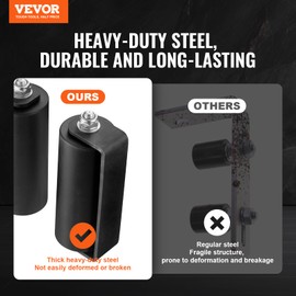 VEVOR Sliding Gate Kit, 6” Rolling Gate Hardware Kit C-Type Bracket, Heavy Duty Sliding Gate Rollers for Connect Tracks Door Frames,Sliding Gate Guide Roller for Sliding Gates and Rolling Door,Black