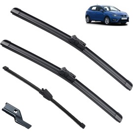 Juego de 3 escobillas de limpiaparabrisas delanteras y traseras compatibles con Seat Ibiza Coupe 6J Hatchback 2012-2017 parabrisas ventana 24 "16" 13 "