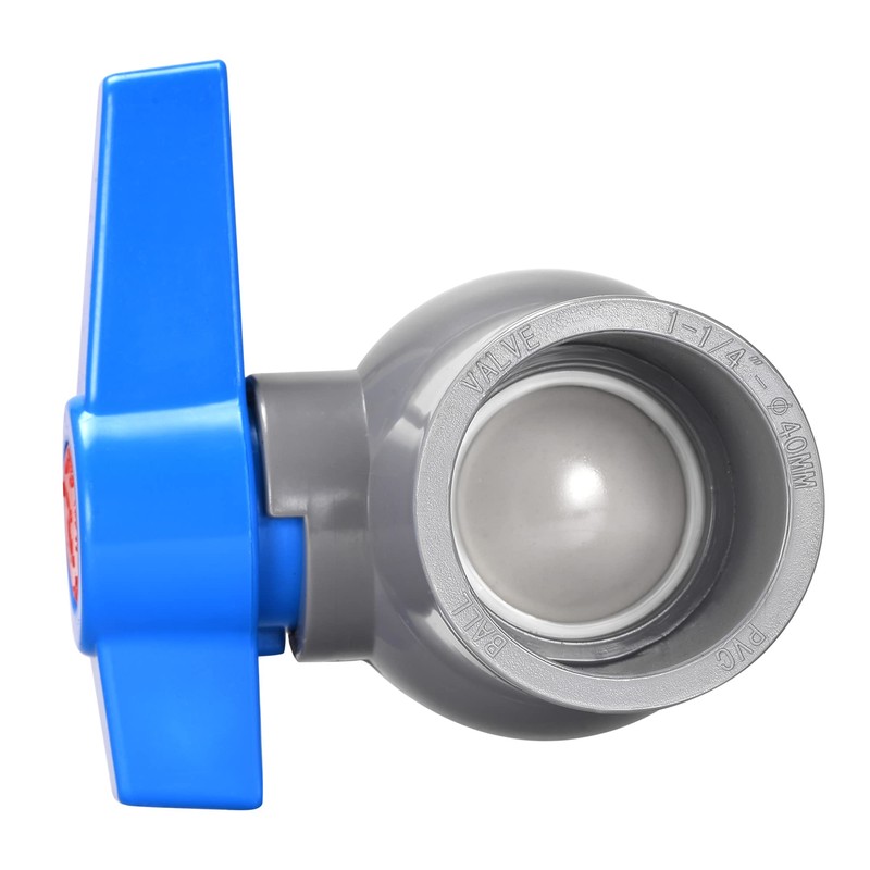sourcing map Ball Valve, 40mm ID PVC Socket End Shut
