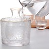 BOLLAER Sake Pot Set, Japanese Cold Sake Glasses, Clear Unique