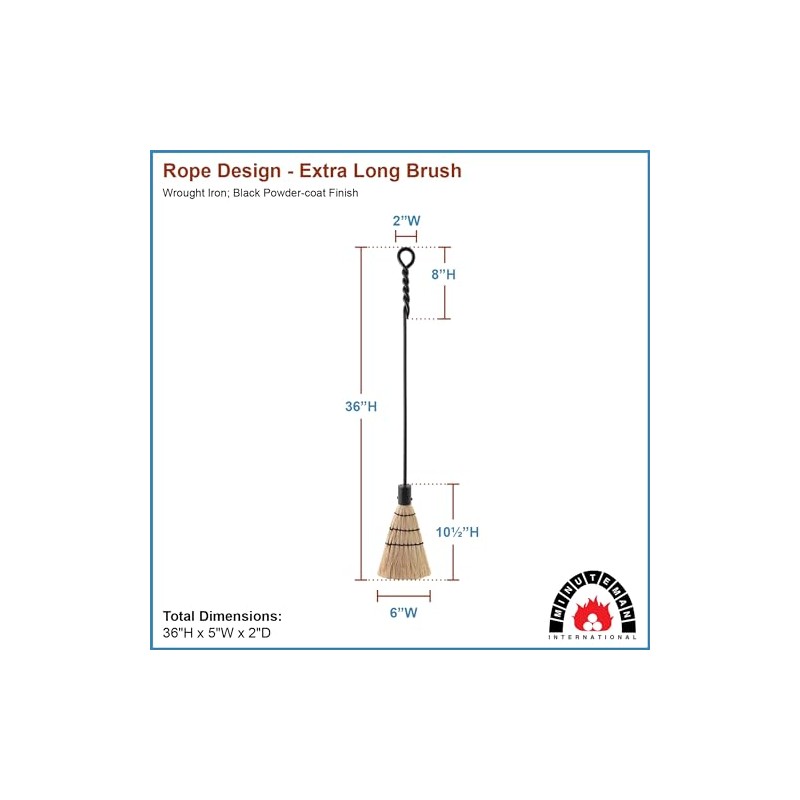 Minuteman International WRL-02B Rope Design Brush, Extra Long Single Fireplace