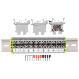 MERRYHAPY Din Rail Connector Terminal Din Block Kit Ground Block End Bracket Sturdy and for DIY Automati