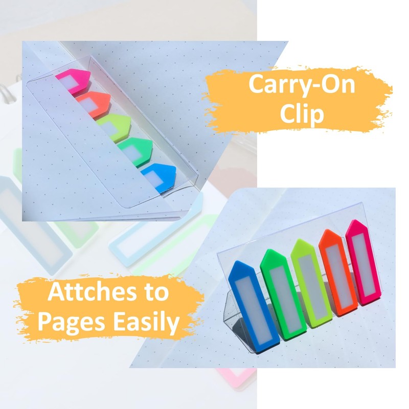 UniBright Sticky Tabs, with Carry-On Clip and Anti Fall-Off Design,