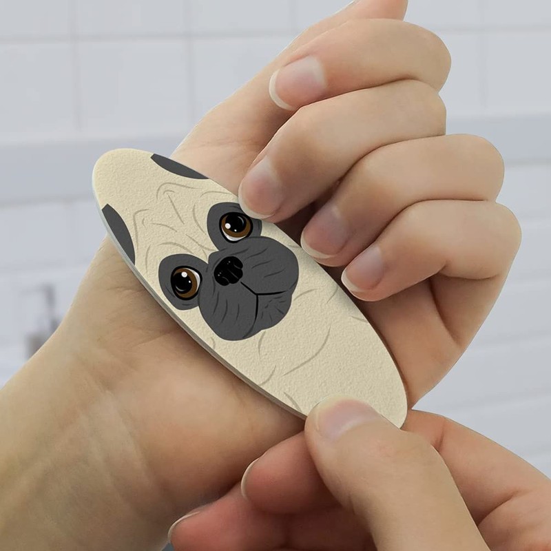 Cute Pug Face Pet Dog Double-Sided Oval Nail File Emery