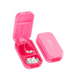 Hafigigi Pill Cutter Splitter for Small or Large Pills with Safety Lock - Accurate and Easy Travel-Friendly Design for Daily Use (Pink)