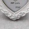 ZXT-parts 3x3 Picture Frame Heart White & Silver Edge Frame.