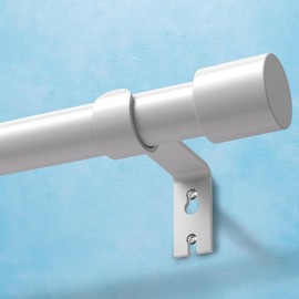IFELS Heavy Duty Curtain Rods for Windows 72 to 144 Inch, 1 Inch White Curtain Rods for Outdoor, Farmhouse, Bedroom, Kitchen, Living Room, Adjustable Easy Install Curtains Rod (A2,White,30"-150")
