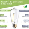 Sigalux Edison Bulbs, E26 LED Bulb ST58 Filament Clear Non-Dimmable