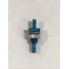 MEMCO Blue anodized aluminum bulkhead fitting, 10-32 UNF thread to