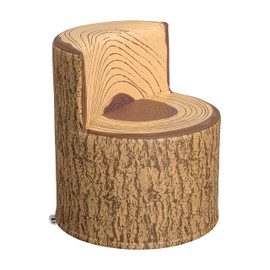 ECR4Kids SoftZone Tree Log Chair, 12in, Flexible Seating, Chocolate