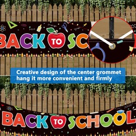 Probsin - Cartel de bienvenida a la escuela, 120 x 20 pulgadas, suministros para fiesta, decoración de aula, herramientas de enseñanza para el primer día de escuela, estudiantes, profesores, colgar al