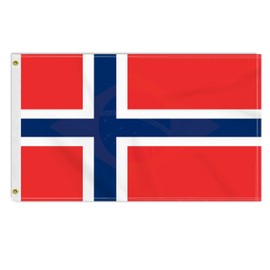3×5 FT Norway Flag, Large 100D Norwegian National Outdoor Banner,Doube Side Printing Norsemen Decor For Patio Garden With Brass Gromment