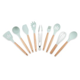 9PCS/Set Silicone Cooking Utensils Kitchenware Blue Kitchen Tool (Storage Bucket Not Included)