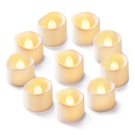 Homemory 12Pcs Flickering Flameless Candle Battery Operated, 200+Hours Fake Electric LED Tea Lights for Votive, Centerpiece Table Decorations, Wedding, Aniversary, Halloween, Christmas