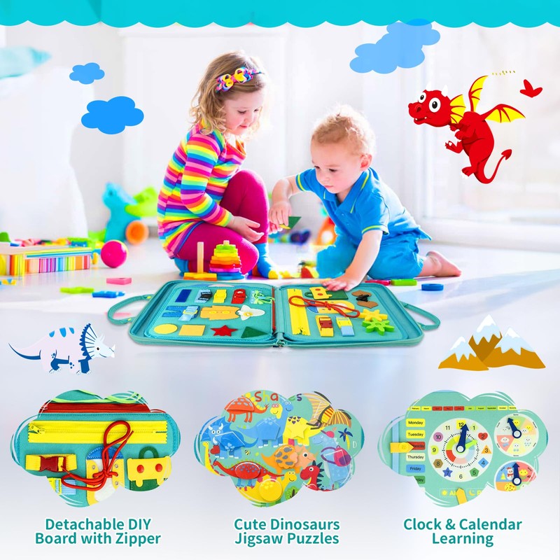 Pitcott Busy Board Montessori Toys for Toddlers 1 2 3