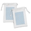 Lunarable Pelican Fabric Pouch Set of 2, Coastal Pattern with
