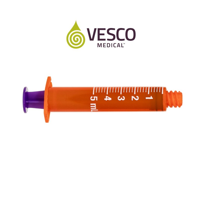 Vesco Medical ENFit Amber Syringes 5ml (Pack of 50)