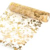 10Mx28cm Glitter Metallic Gold Table Runner,Gold Foil Table Cloth,Thin Mesh