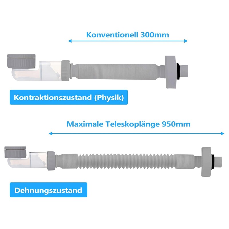 LANZLC Space-Saving Siphon, Flexible Drain Hose, 1 1/4 Inch Siphon,