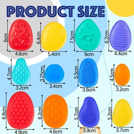 Seenelling 12 Pcs Fidget Sensory Toys for Kids Textured Soft Worry Stones for Kids Quiet Fidget Autism Silent Sensory for Classroom School Anxiety Relief ADHD Christmas Party Gifts (Cute Styles)