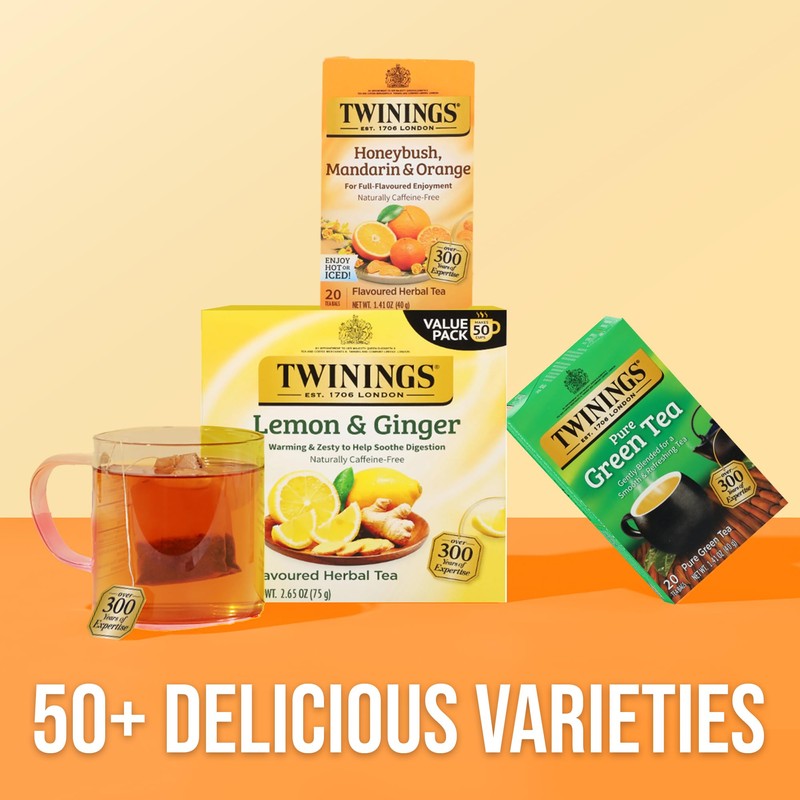 Twinings Honeybush, Mandarin, & Orange Herbal Tea Individually Wrapped Bags,