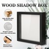 Muzilife Shadow Box Picture Frame with Linen Board Deep Wood