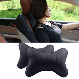 Hihey Car Cushion 1 Piece PU Leather Neck Pillow for Car Seat Headrest Cushion 25 x 17 cm Car Neck Pillow