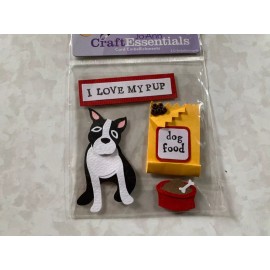 JOANN CRAFT ESSENTIALS FELT DOG PUPPY I LOVE MY PUP DOG FOOD DOGGIE