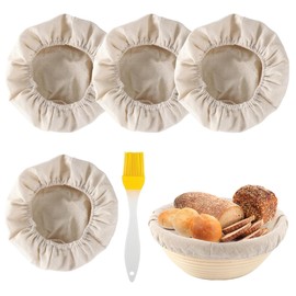 Round Bread Proofing Basket Cloth Liner,10inch Bread Proofing Cover Banneton Proofing Cloth Linen Liner Cloth for Bread Basket Bread Baking Supplies for Bakery Home Kitchen (Basket not included) (2)