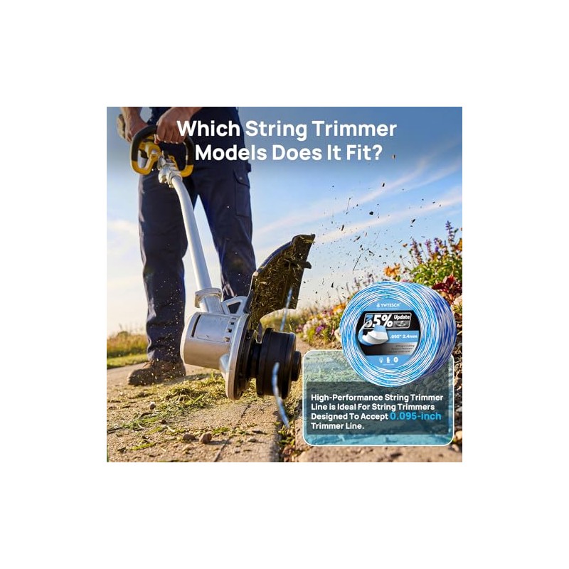 Heavy Duty Trimmer Line - 0.095'' Square Twist Weed Eater