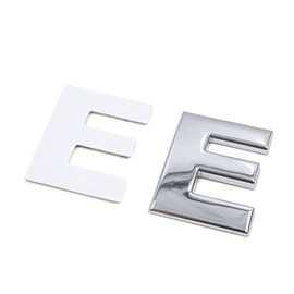 uxcell Silver Tone Metal E Letter Shaped Alphabet Sticker Emblem Badge Decals for Car