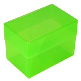 WestonBoxes Plastic Business Card Boxes - Holds 250 Business Cards - 70mm Deep (Green, Pack of 8)