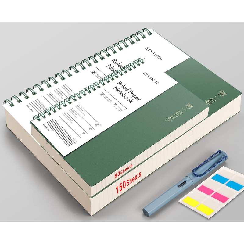 EMSHOI A4 Spiral Notebook College Ruled Lined Journal, 11.2" X
